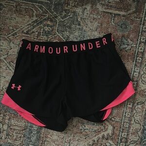 Under Armour Black and Pink Athletic Shorts